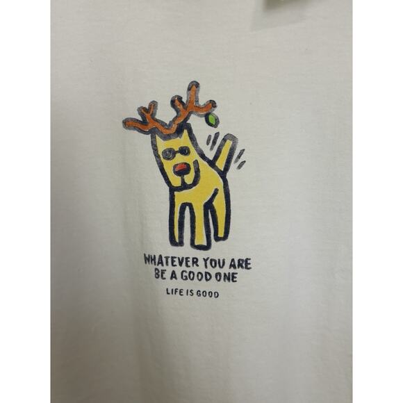 NWT Life is Good Christmas Dog Short Sleeve Shirt Size Small Holiday Dog Lover - Picture 3 of 7